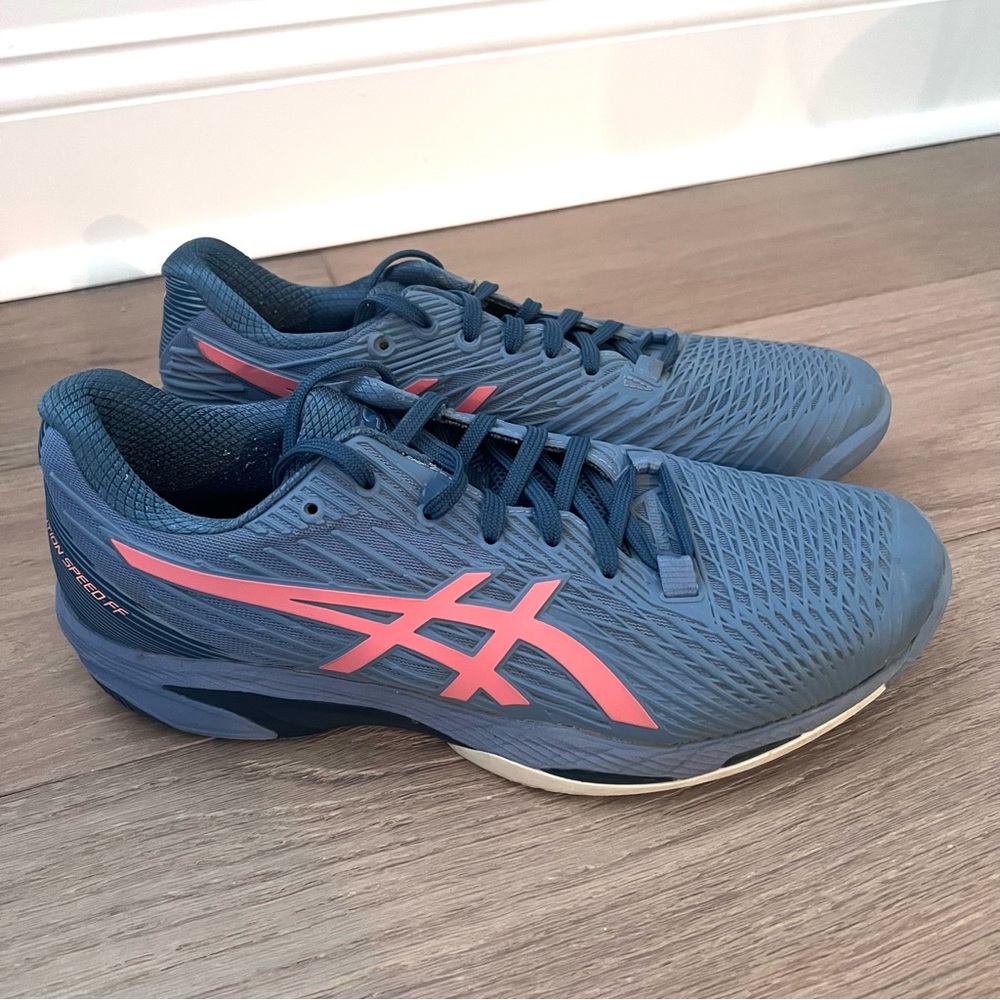 ASICS Solution Speed FF 2 Men’s Size 9 Blue Harmony Guava Excellent Condition